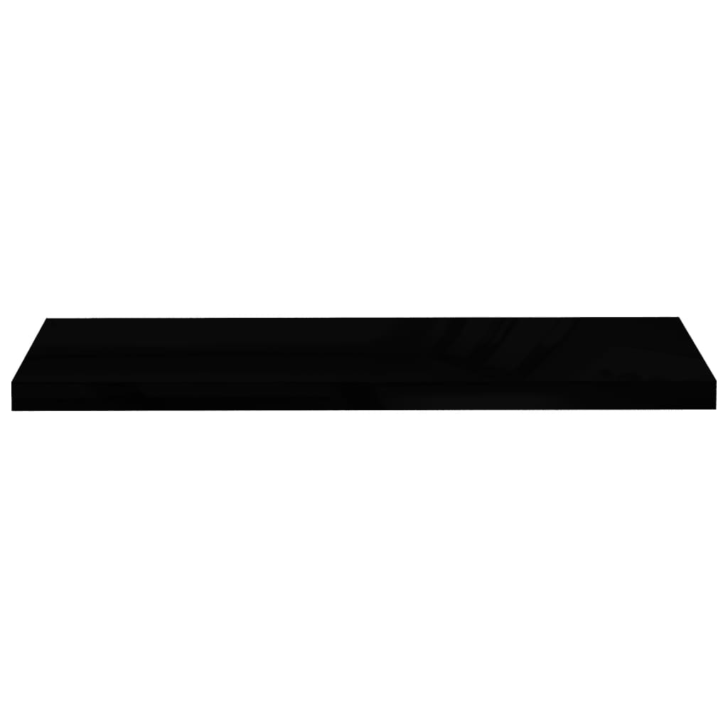 vidaXL Plávajúca nástenná polica, lesklá čierna 90x23,5x3,8 cm, MDF