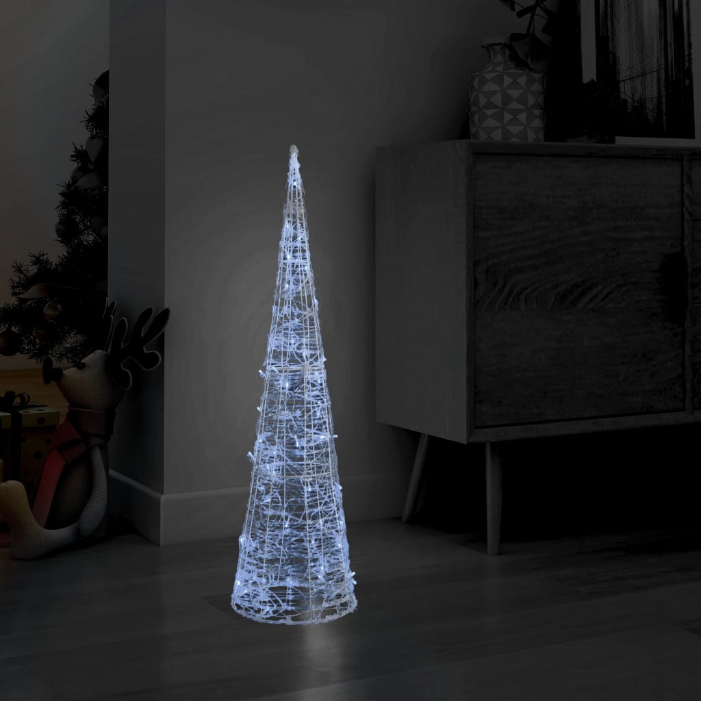 vidaXL Akrylové dekoratívne pyramídové LED svetlo studené biele 90 cm