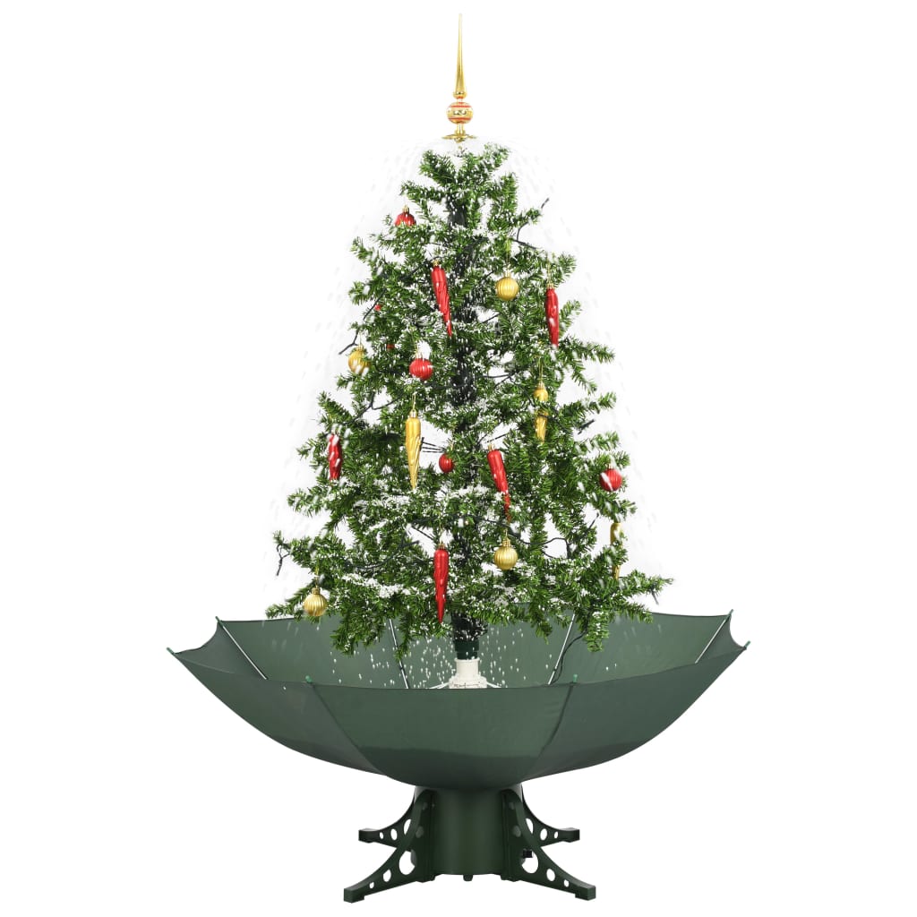vidaXL Snežiaci vianočný stromček dáždnikovým podstavcom zelený 140 cm
