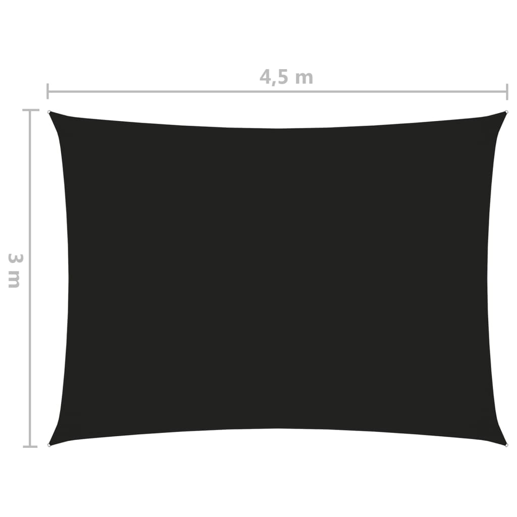 vidaXL Tieniaca plachta oxfordská látka obdĺžniková 3x4,5 m čierna