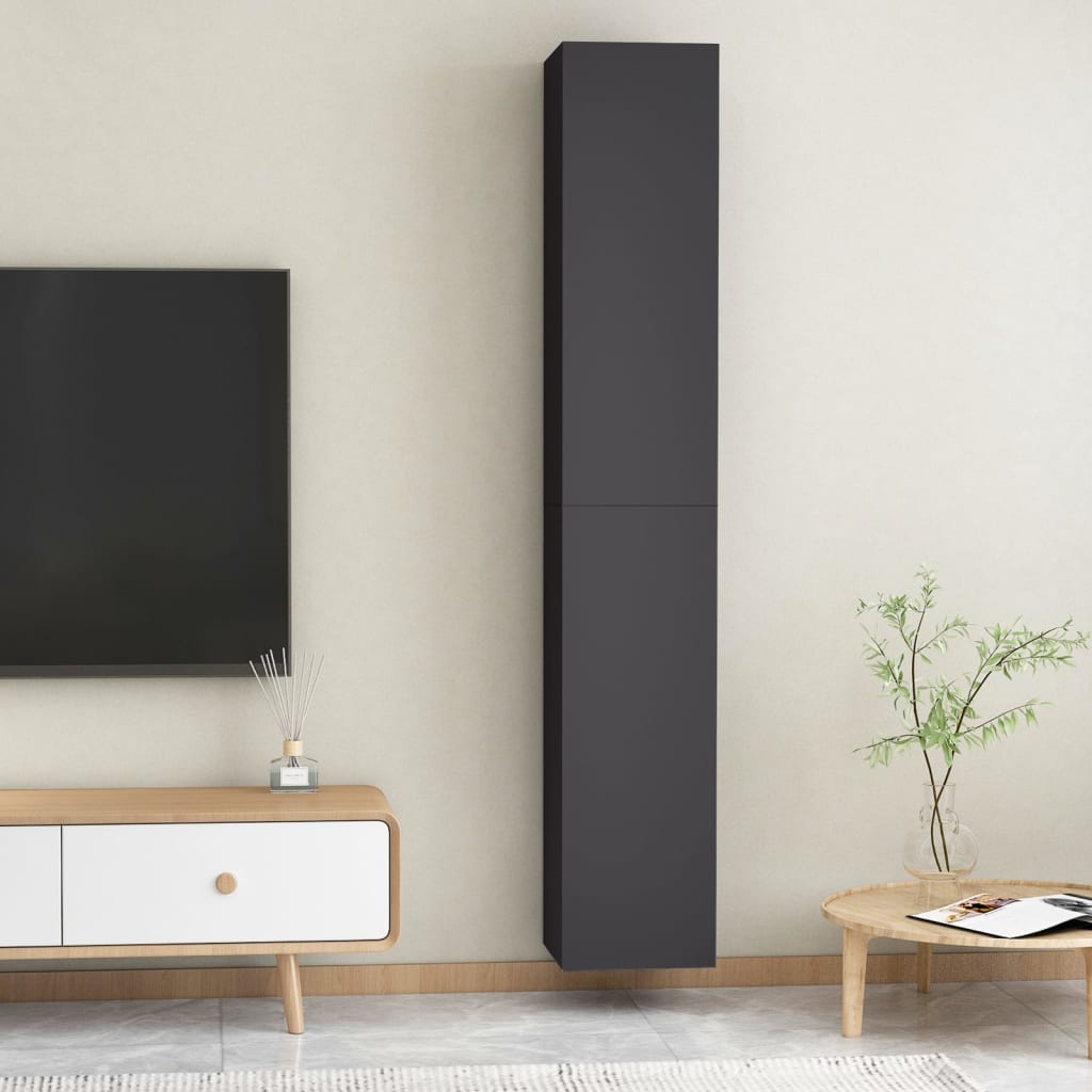 vidaXL TV skrinky 2 ks, sivé 30,5x30x90 cm, kompozitné drevo