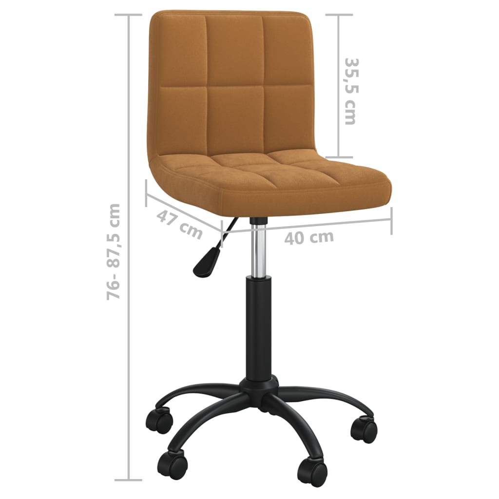 vidaXL Otočné jedálenské stoličky 2 ks hnedé zamatové
