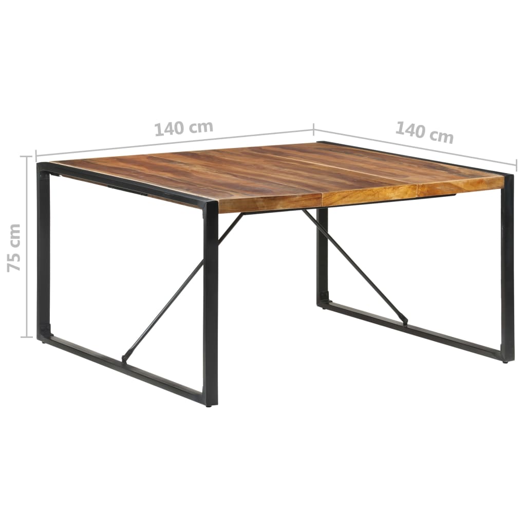 vidaXL Jedálenský stôl 140x140x75 cm masívne drevo so sheeshamovou úpravou