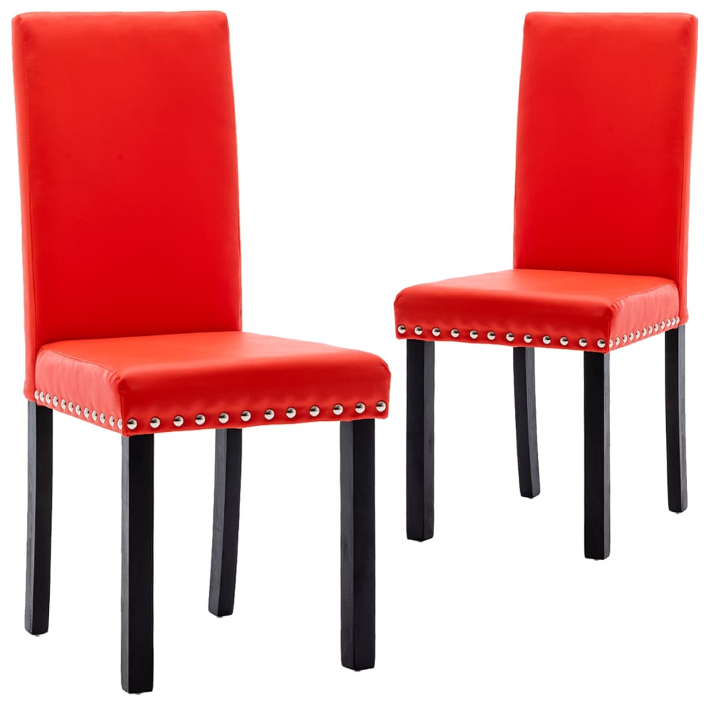 vidaXL Jedálenské stoličky 2 ks červená PVC