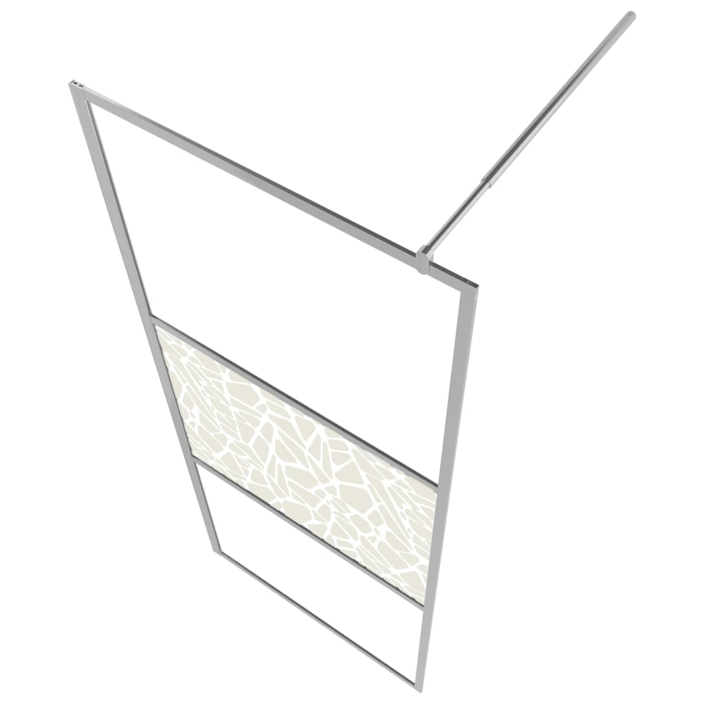 vidaXL Sprchová zástena z ESG skla s dizajnom kameňov 90x195 cm