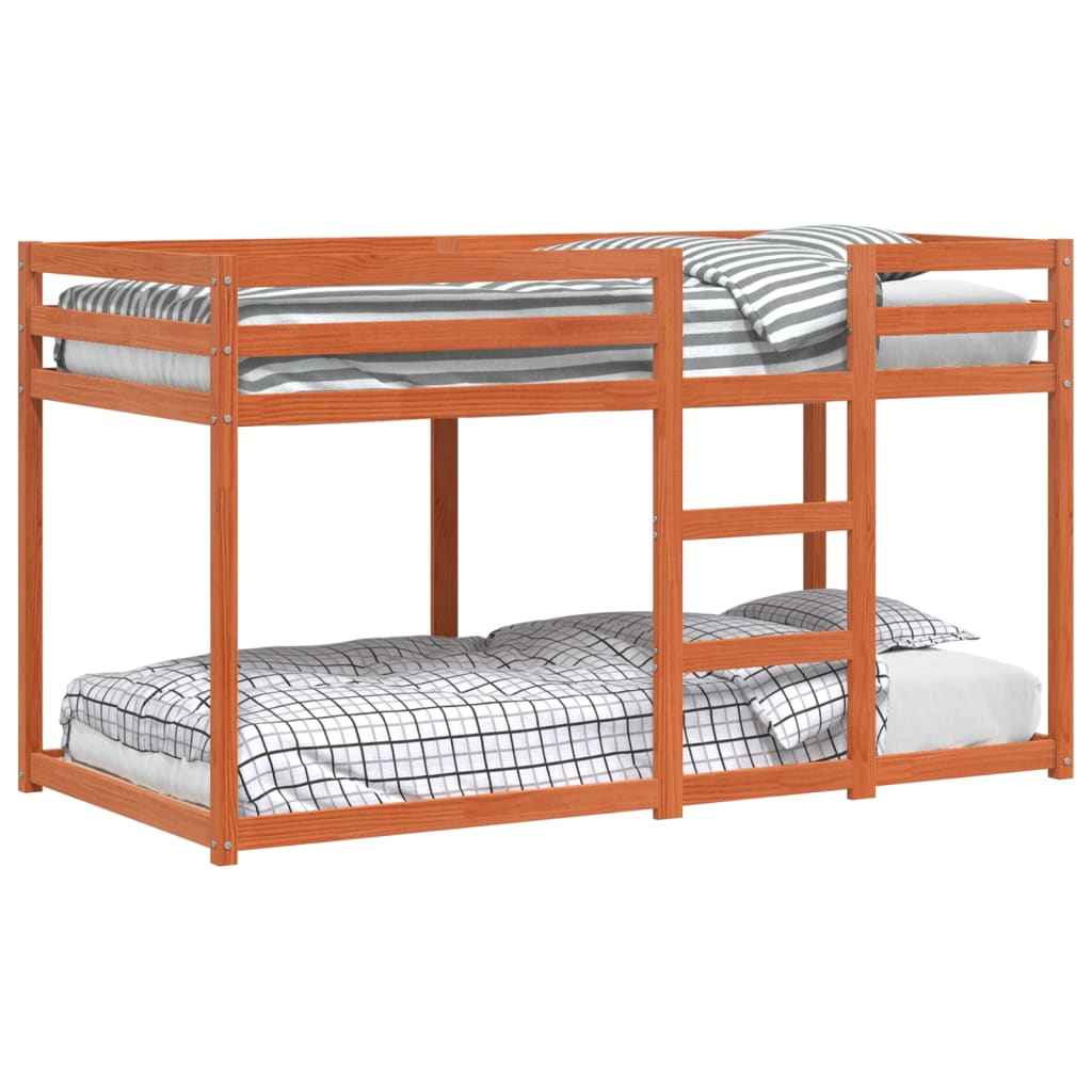 vidaXL Poschodová posteľ voskovo hnedá 90x190 cm borovicový masív