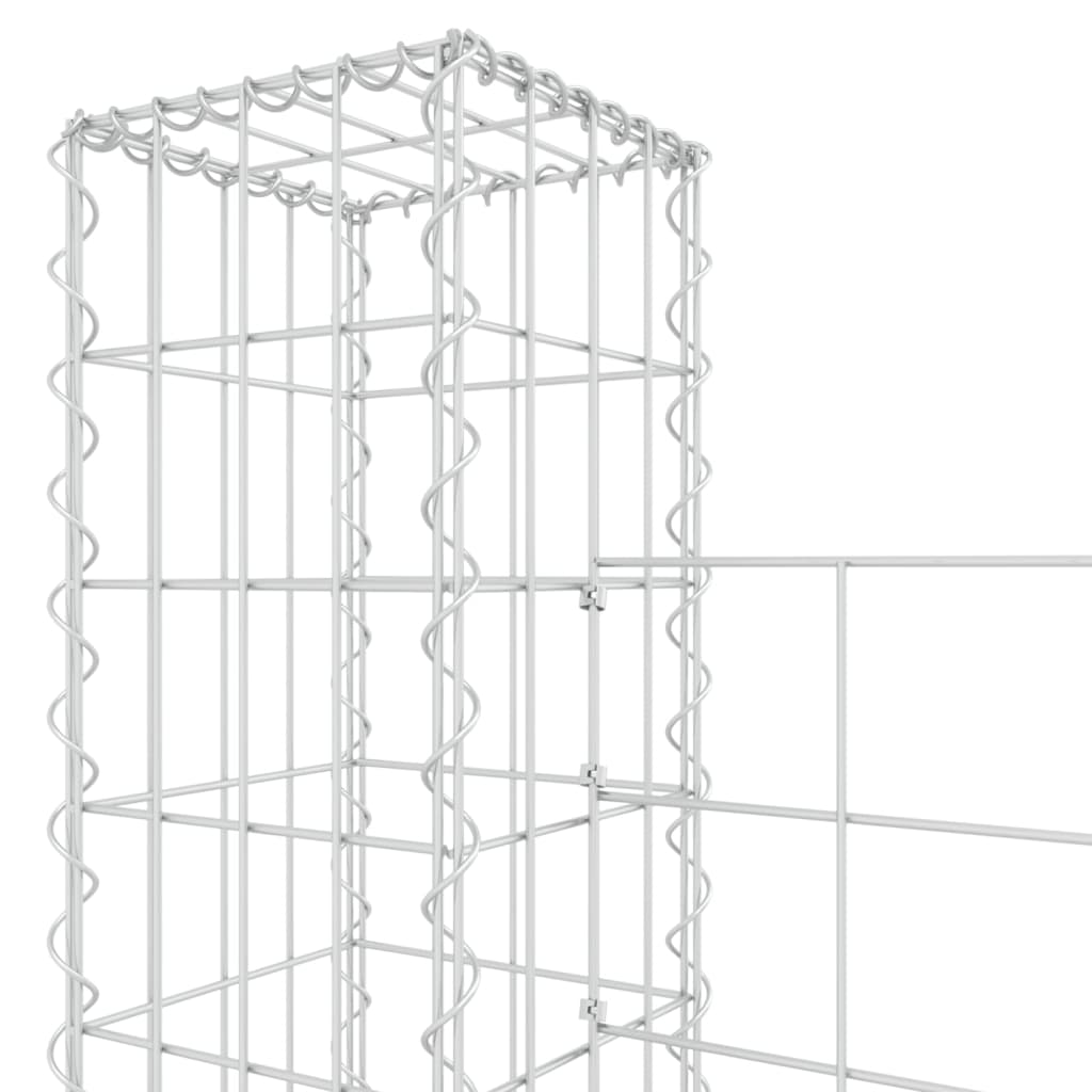 vidaXL Železný gabiónový kôš v tvare U so 4 stĺpmi 380x20x200 cm