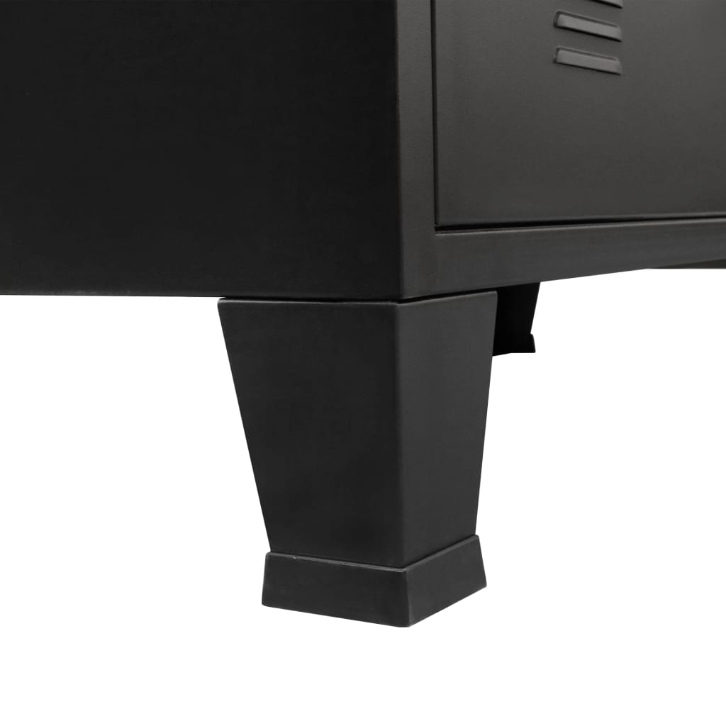 vidaXL Skrinka na TV kovová industriálny štýl 120x35x48 cm čierna