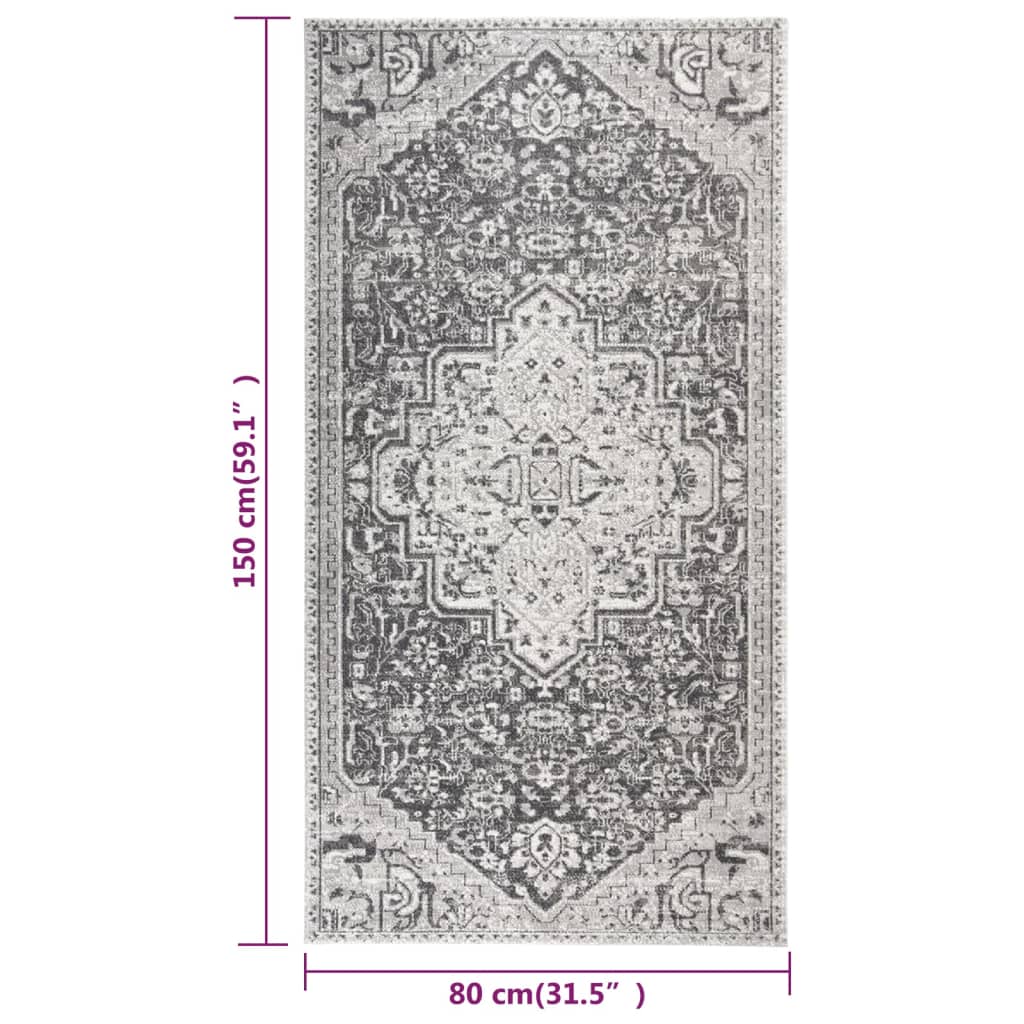 vidaXL Vonkajší koberec hladké tkanie 80x150 cm bledosivý