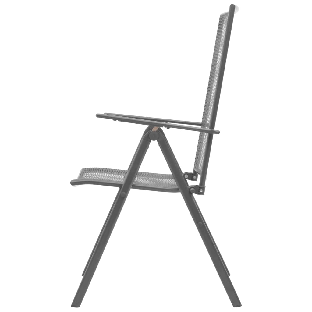 vidaXL Stohovateľné záhradné stoličky 2 ks, oceľ, sivé