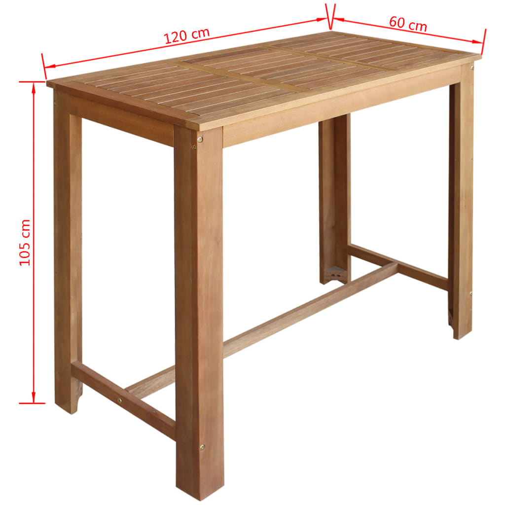 vidaXL 5-dielna súprava barového stola a stoličiek, masívne akáciové drevo