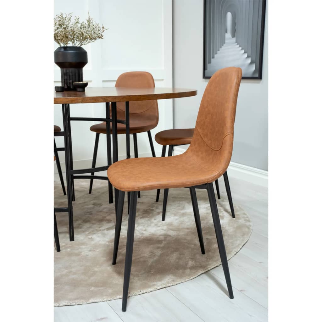 Venture Home Jedálenské stoličky 2 ks Polar umelá koža hnedé a čierne