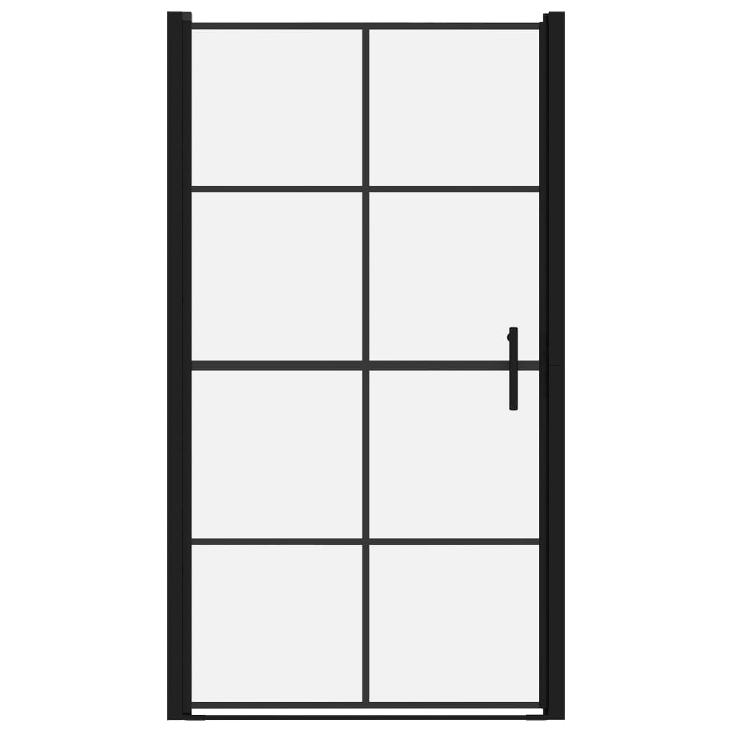 vidaXL Sprchové dvere čierne 100x178 cm tvrdené sklo