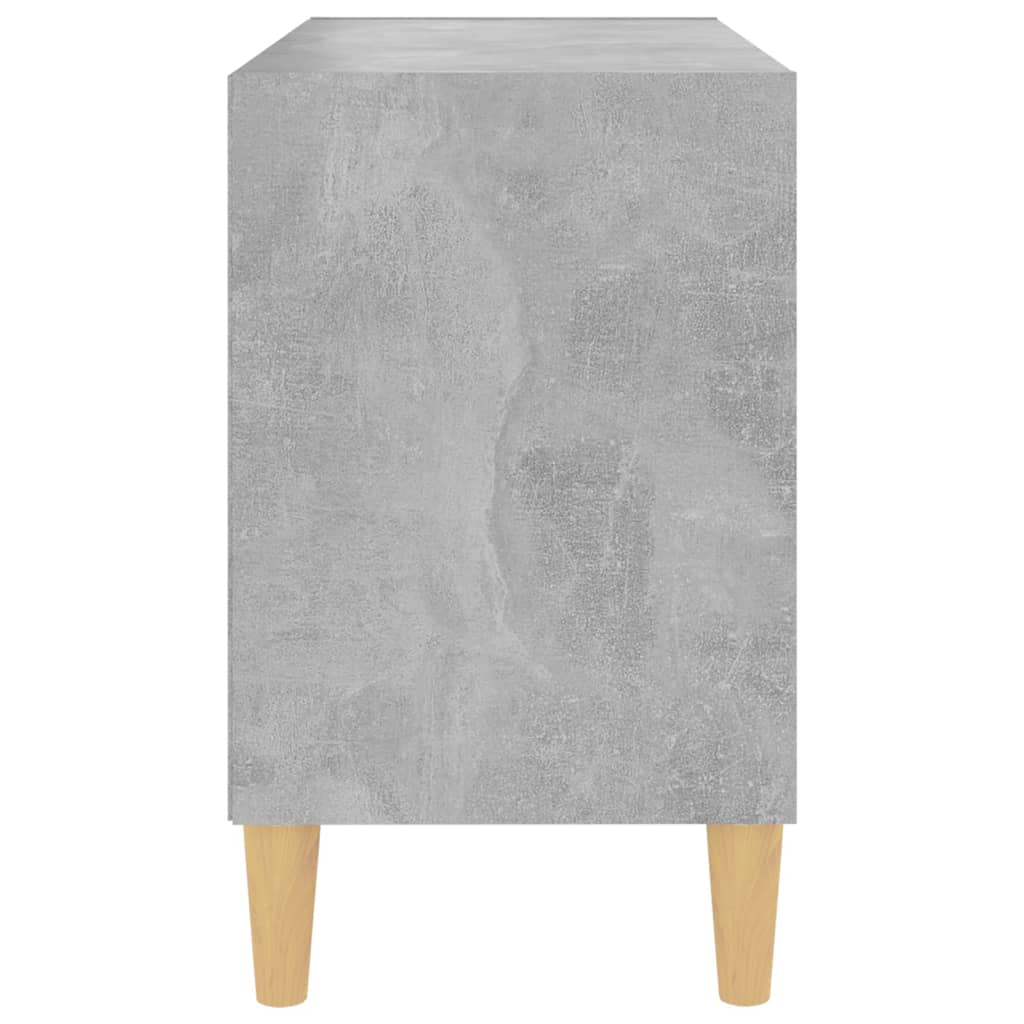 vidaXL TV stolík nohy z masívneho dreva betónový sivý 69,5x30x50 cm