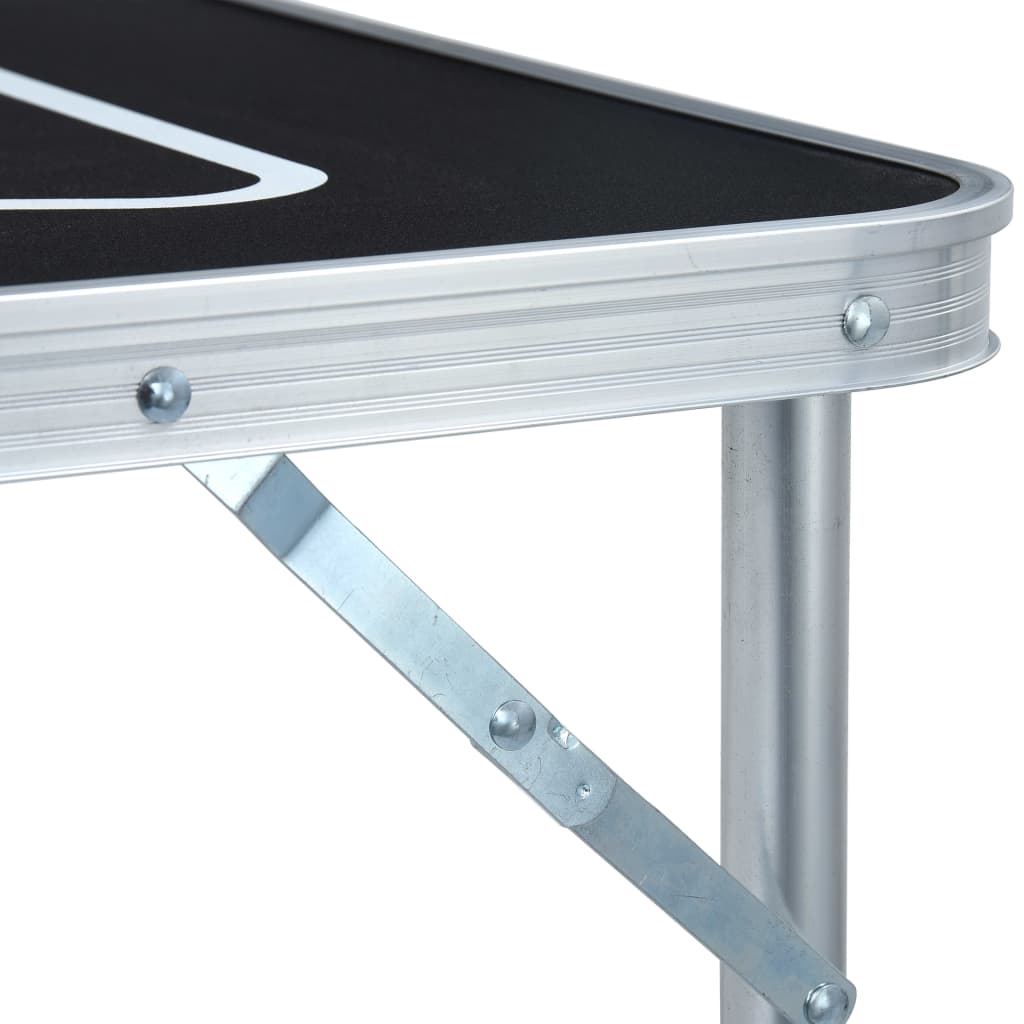 vidaXL Skladací stôl na beerpong 240 cm čierny
