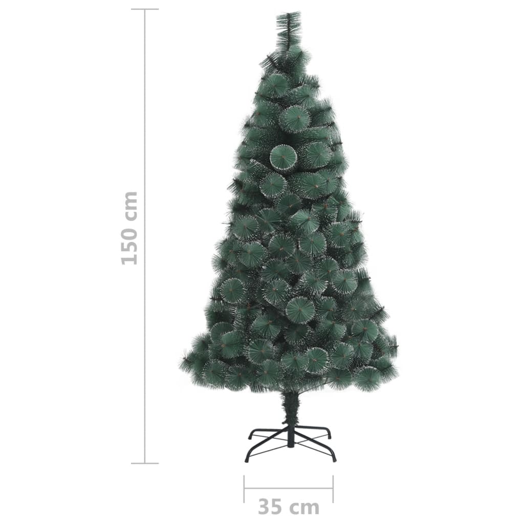 vidaXL Umelý vianočný stromček so stojanom, zelený 150 cm, PET