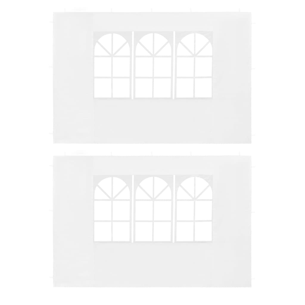 vidaXL Bočné steny s okienkom na párty stan 2 ks PE biele