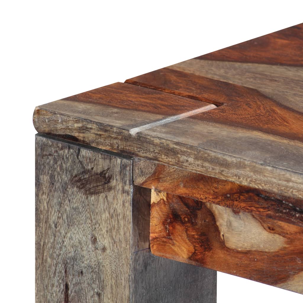 vidaXL Jedálenský stôl sivý 180x90x76 cm masívne sheeshamové drevo