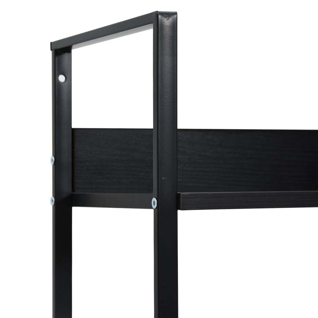 vidaXL Knižnica, 5 políc, čierna 60x27,6x158,5 cm, kompozitné drevo