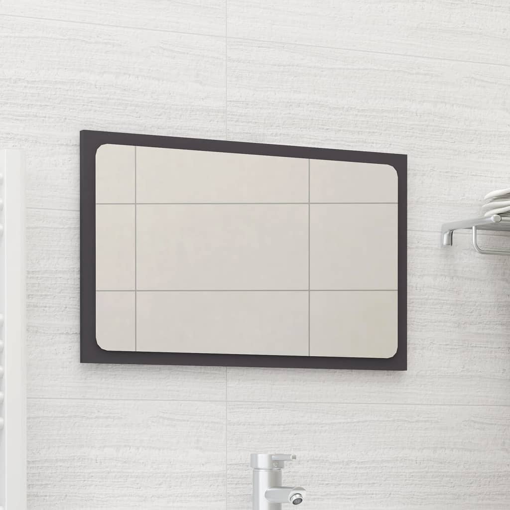 vidaXL Kúpeľňové zrkadlo, sivé 60x1,5x37 cm, kompozitné drevo