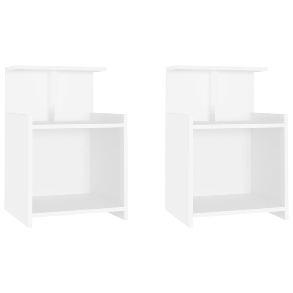 vidaXL Nočné stolíky 2 ks, biele 40x35x60 cm, kompozitné drevo