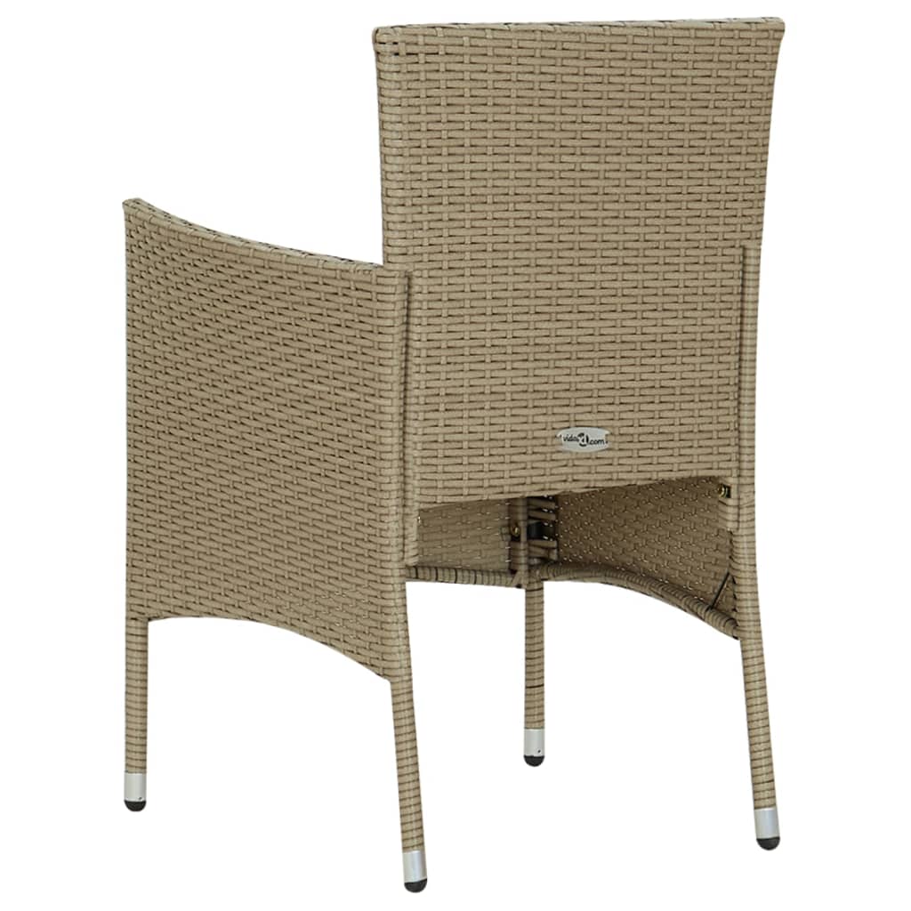 vidaXL Záhradné jedálenské stoličky 4 ks polyratanové béžové