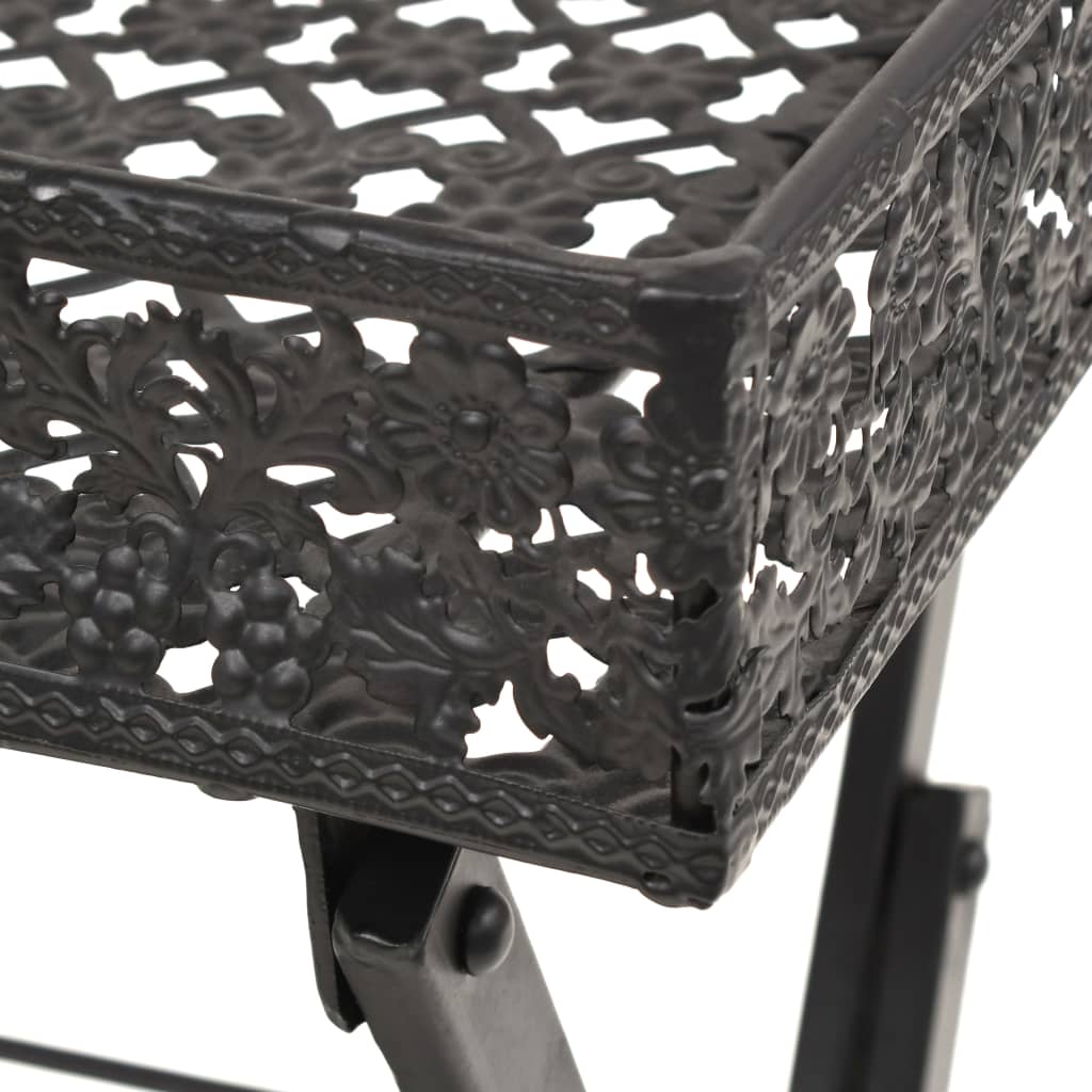 vidaXL Skladací čajový stolík čierny 58x35x72 cm kovový vintage štýl