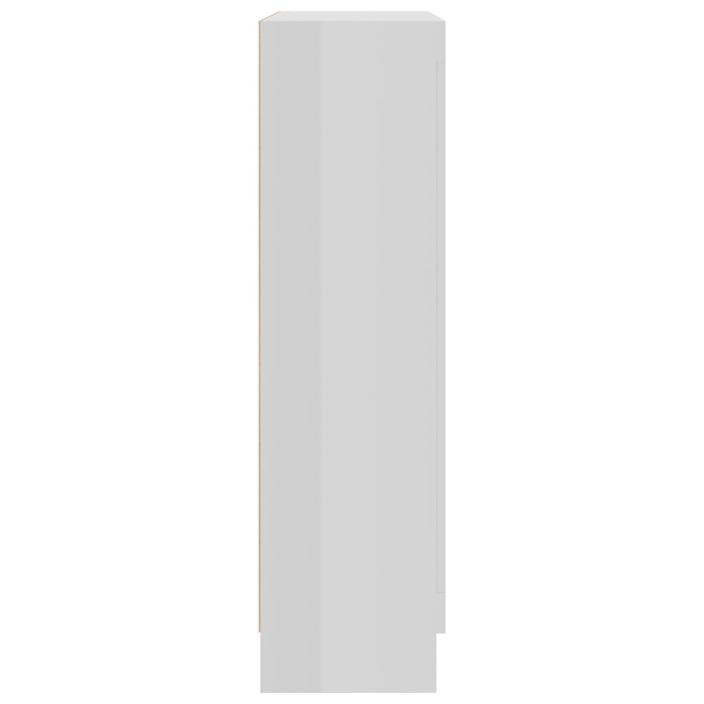 vidaXL Vitrína, lesklá biela 82,5x30,5x115 cm, kompozitné drevo