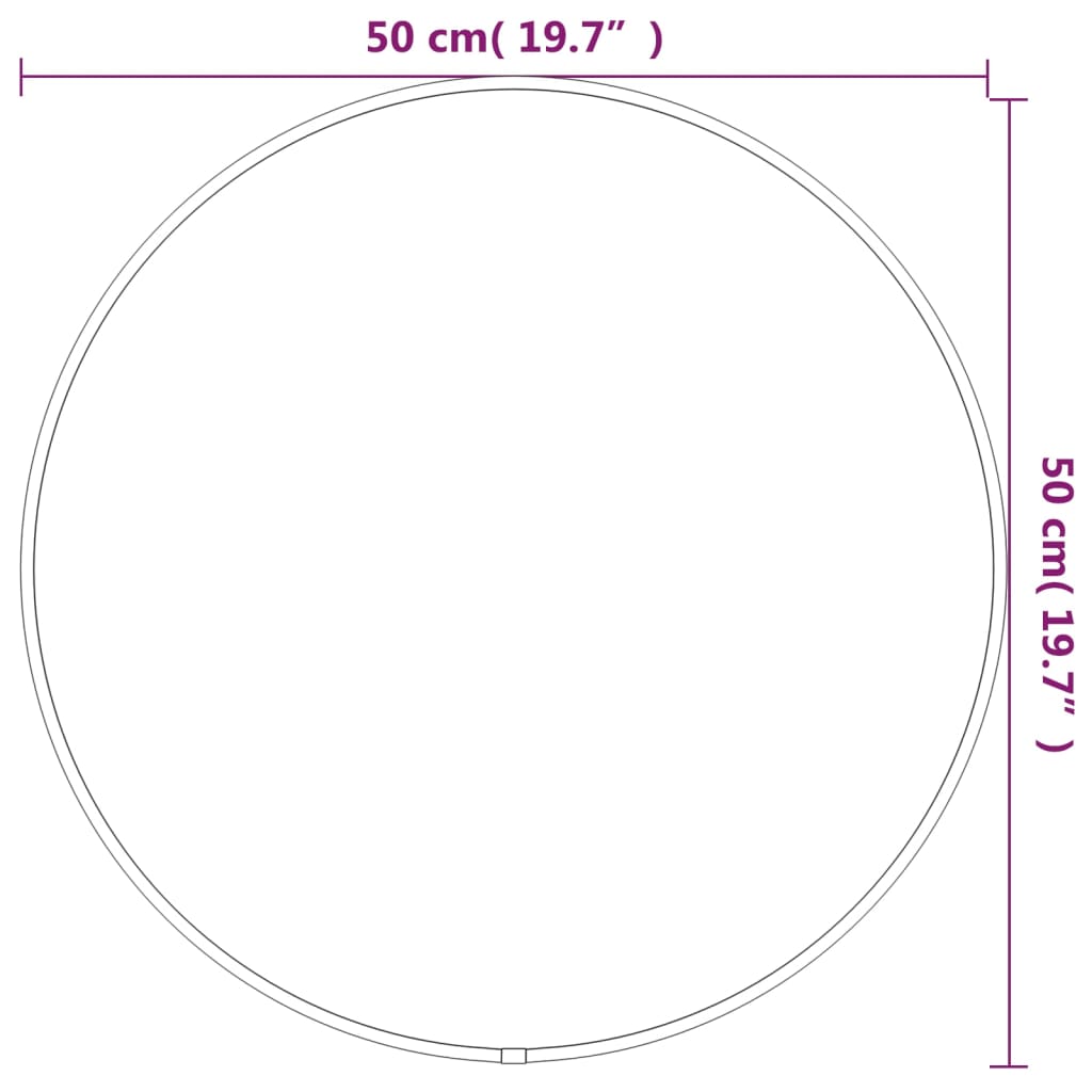 vidaXL Nástenné zrkadlo čierne Ø 50 cm okrúhle
