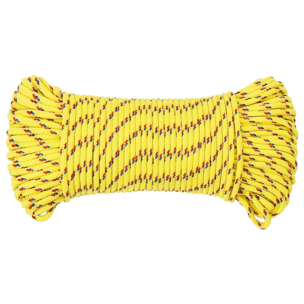 vidaXL Lodné lano žlté 4 mm 25 m polypropylén