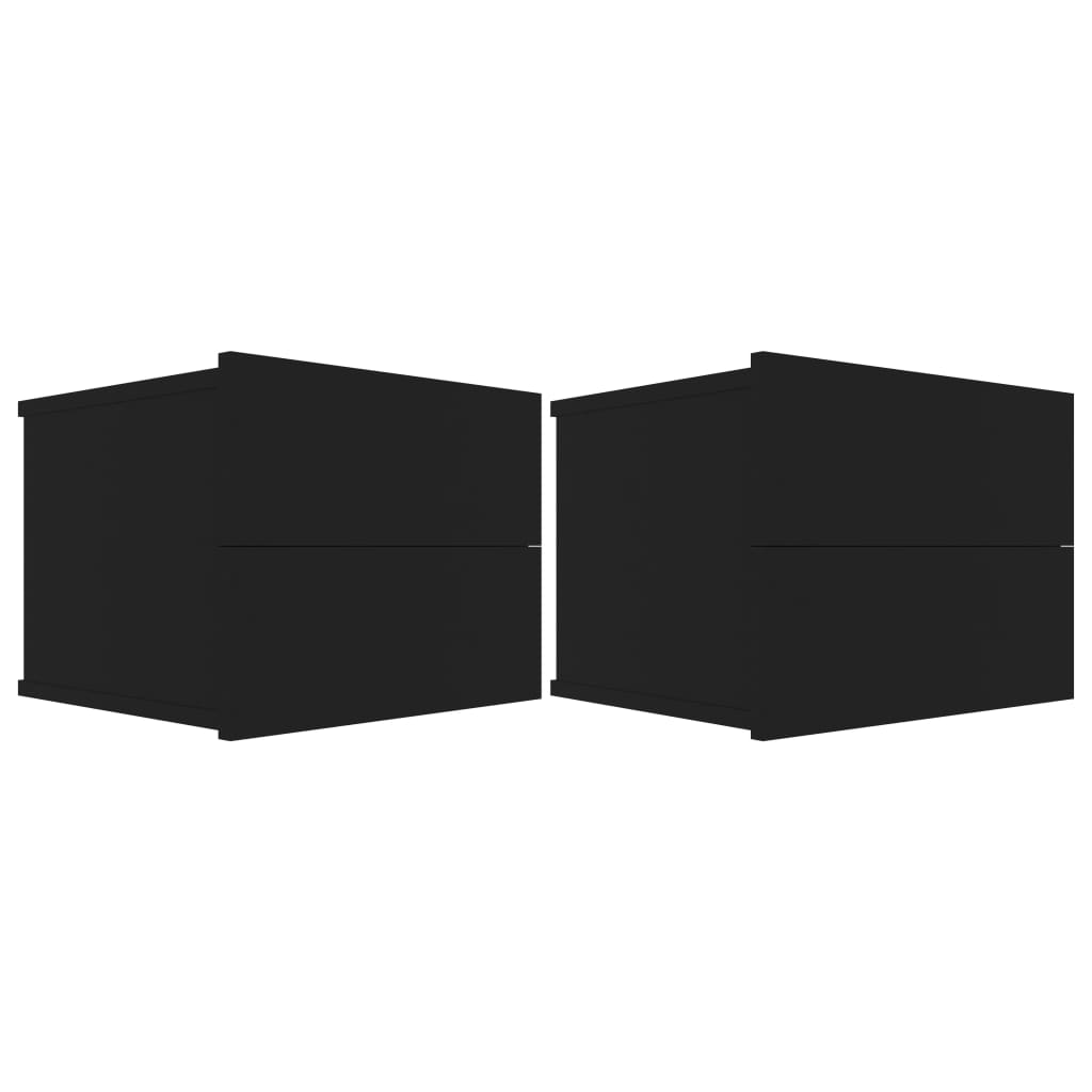 vidaXL Nočné stolíky 2 ks, čierne 40x30x30 cm, kompozitné drevo
