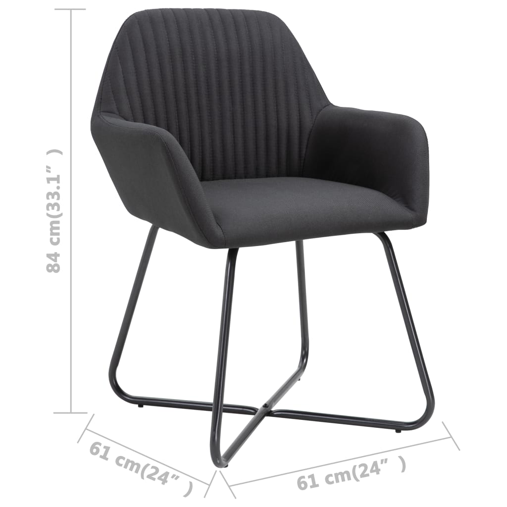 vidaXL Jedálenské stoličky 4 ks, čierne, látka