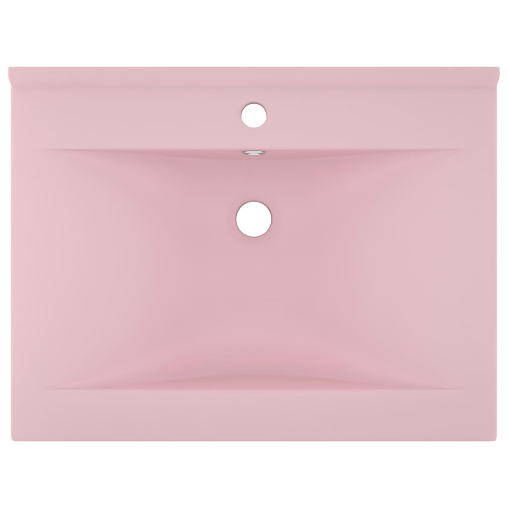 vidaXL Luxusné umývadlo, otvor na batériu, matné ružové 60x46 cm