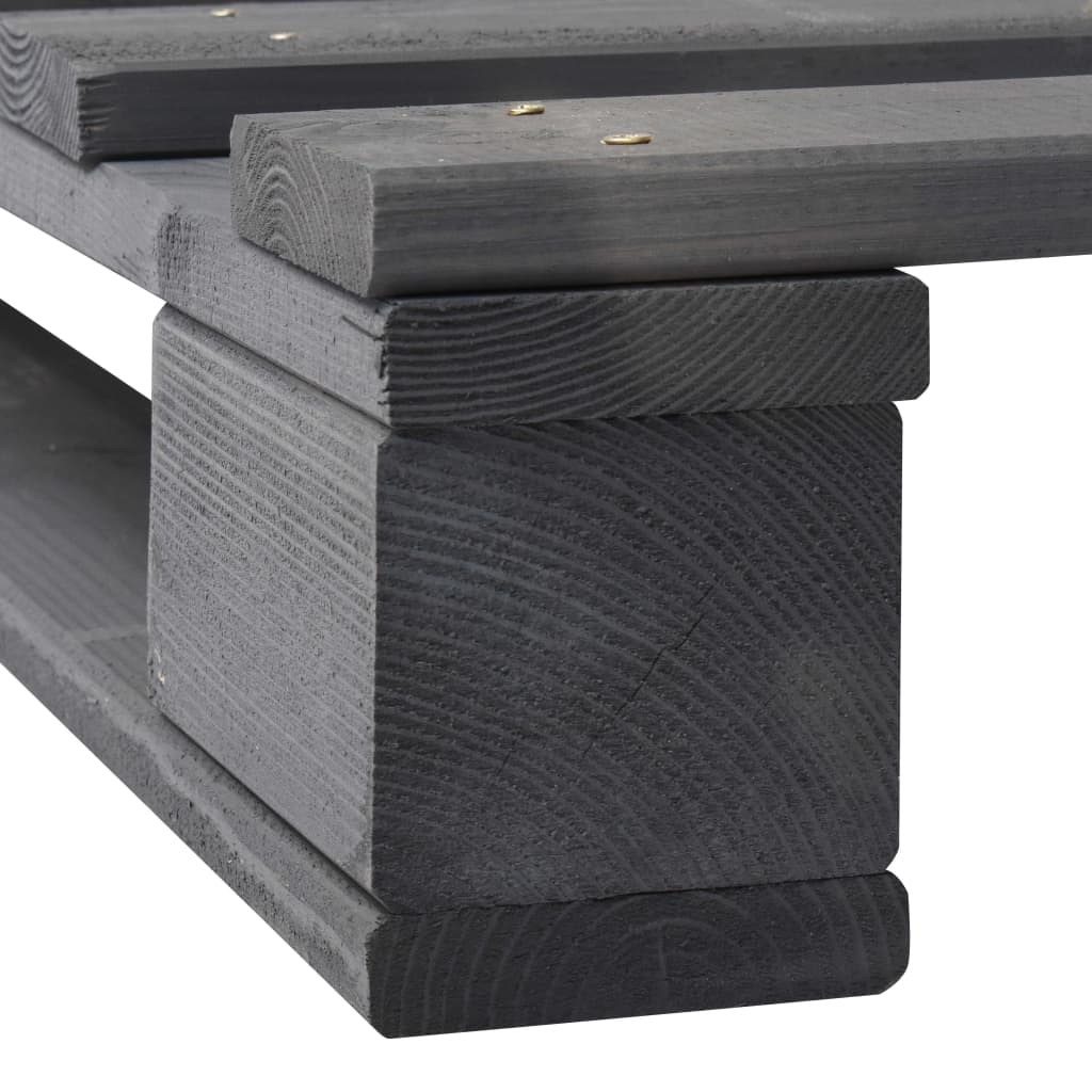 vidaXL Paletový posteľný rám sivý 90x200 cm masívne borovicové drevo