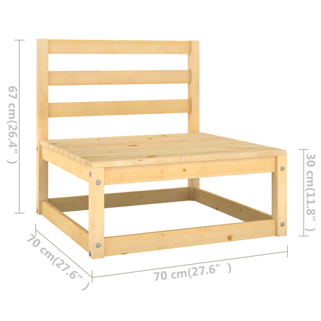 vidaXL 9-dielna záhradná sedacia súprava masívne borovicové drevo