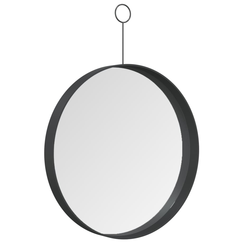 vidaXL Závesné zrkadlo s hákom čierne 30 cm