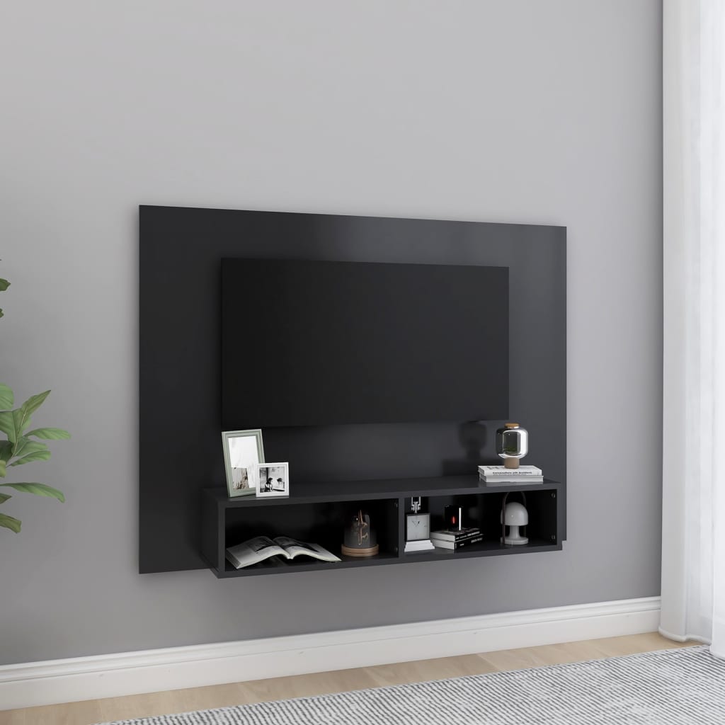 vidaXL Nástenná TV skrinka sivá 120x23,5x90 cm drevotrieska