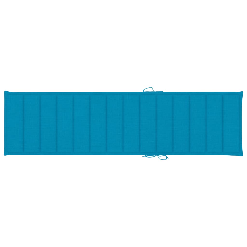 vidaXL Záhradné ležadlo s modrou podložkou tíkový masív