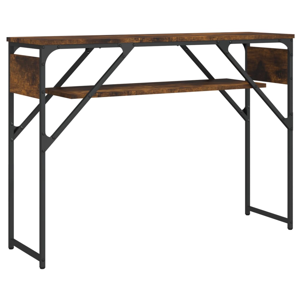 vidaXL Konzolový stolík s policou dymový dub 105x30x75cm kompoz. drevo