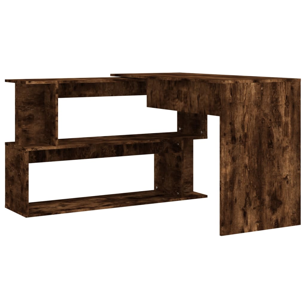 vidaXL Rohový stôl dymový dub 200x50x76 cm spracované drevo