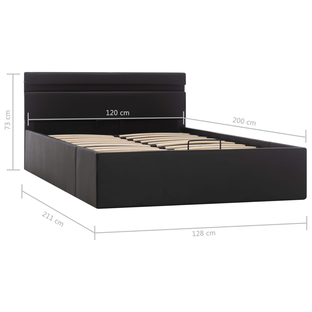 vidaXL Hydraulický posteľný rám+úložný priestor, LED, 120x200 cm