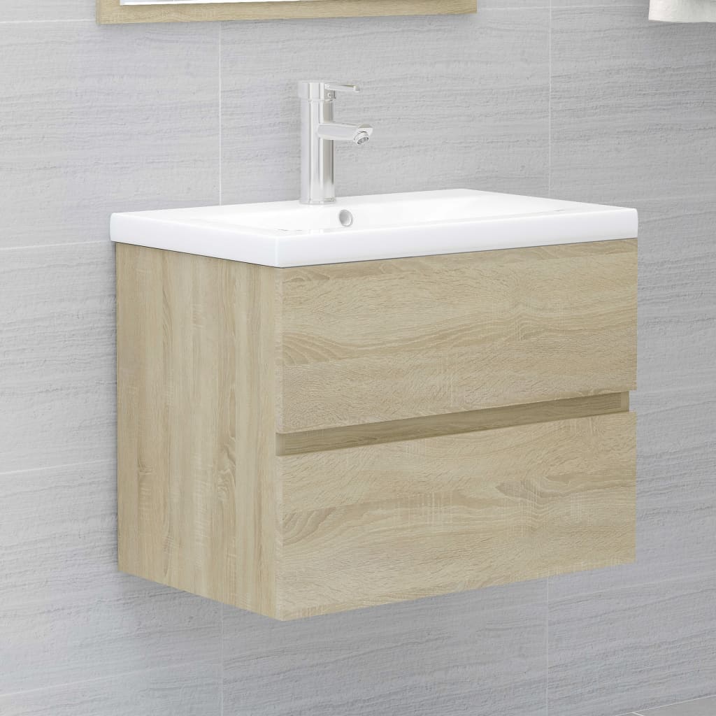 vidaXL 2-dielna súprava kúpeľňového nábytku dub sonoma drevotrieska