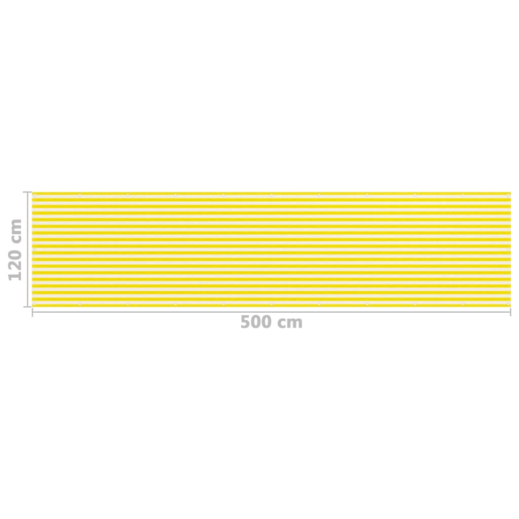 vidaXL Balkónová markíza žlto-biela 120x500 cm HDPE