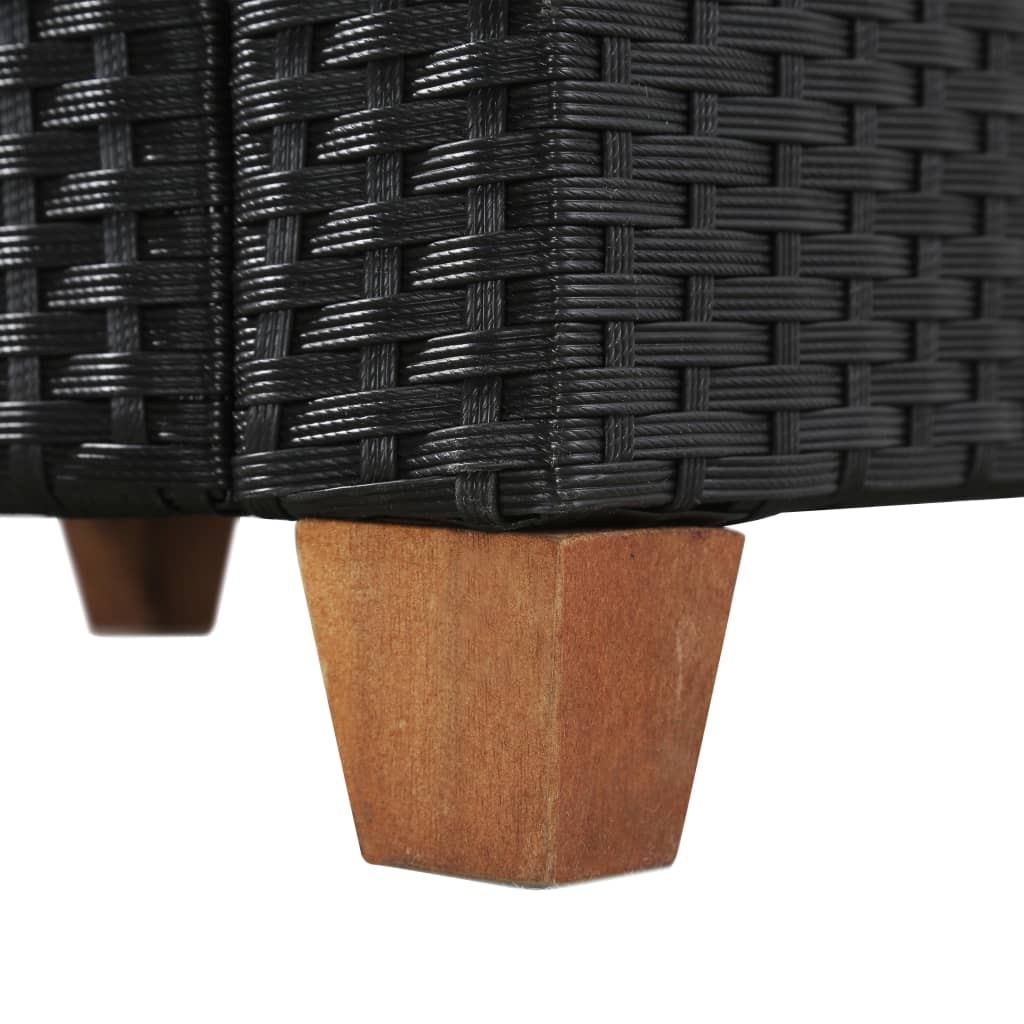 vidaXL 4-dielna záhradná sedacia súprava s vankúšmi polyratan čierna