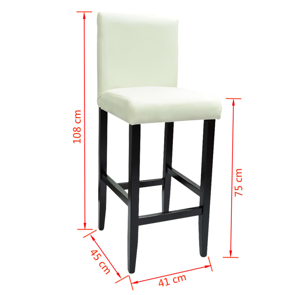 vidaXL Barové stoličky 4 ks, biele, umelá koža