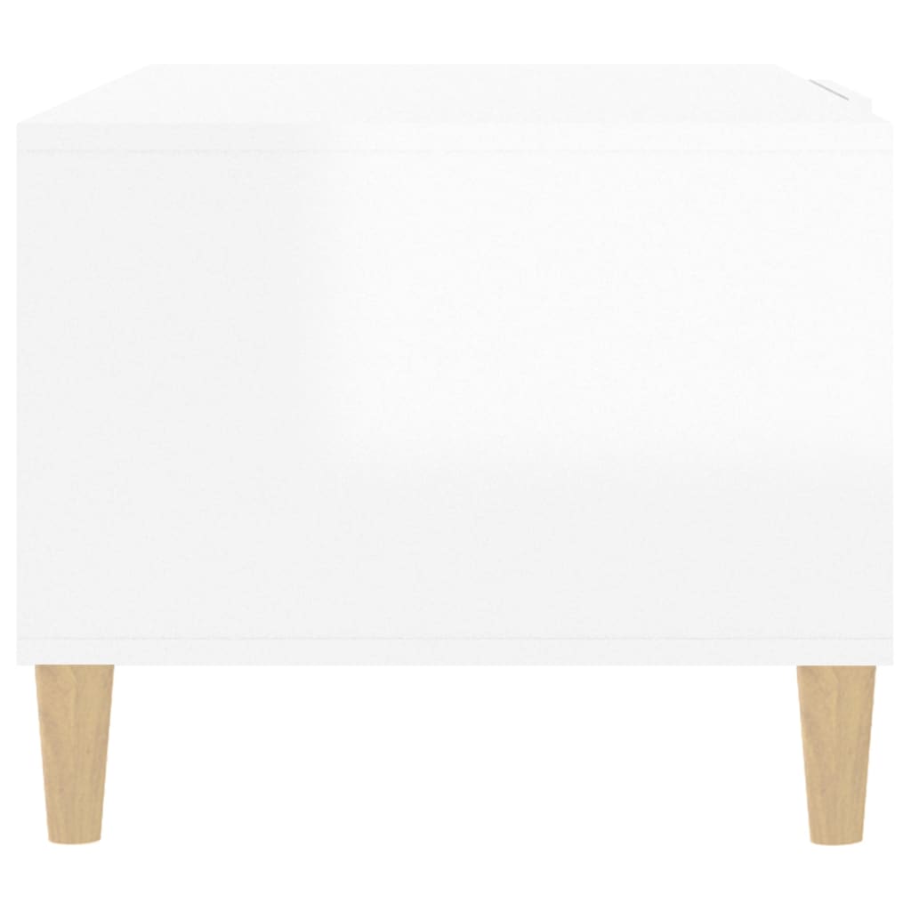 vidaXL Konferenčný stolík lesklý biely 102x50x40 cm spracované drevo