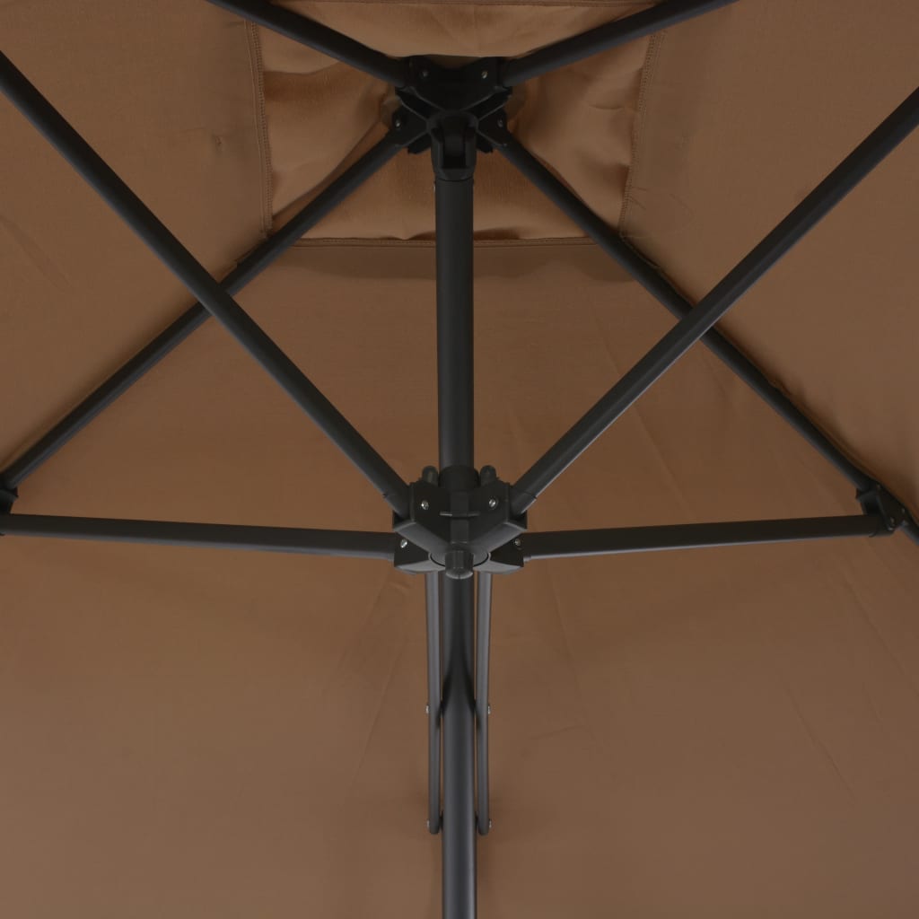 vidaXL Vonkajší slnečník s oceľovou tyčou 250x250 cm hnedo-sivý