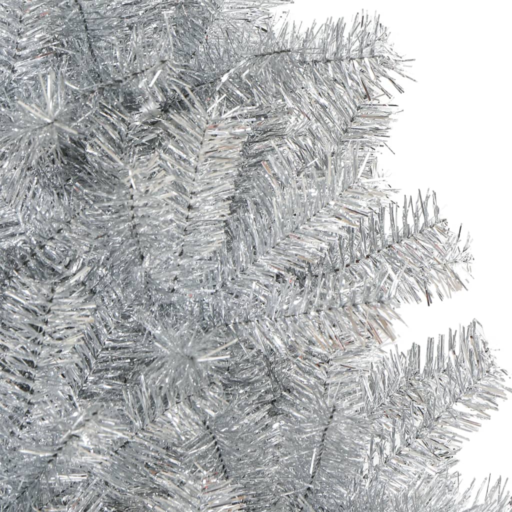 vidaXL Umelý vianočný stromček so stojanom, strieborný 150 cm, PET