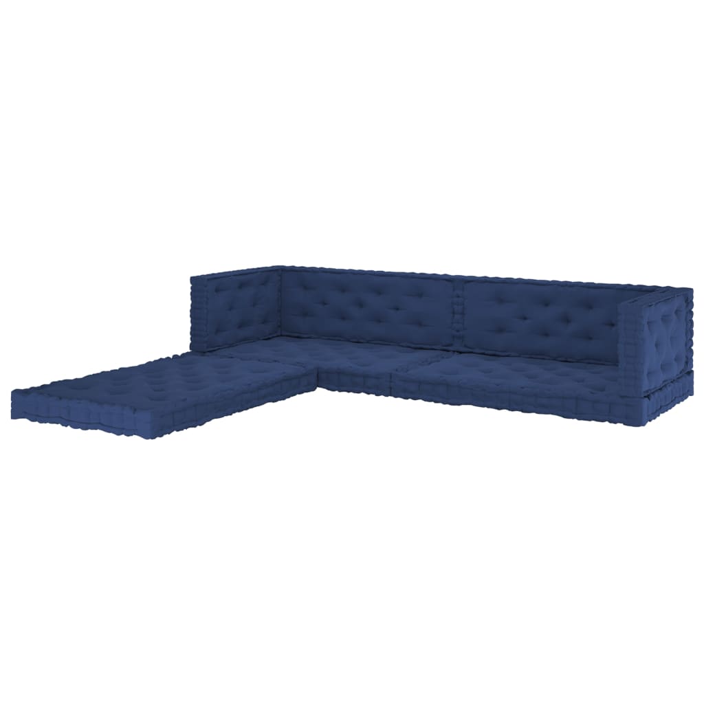 vidaXL Podlahové podložky na paletový nábytok 7 ks bledá námornícka modrá bavlna