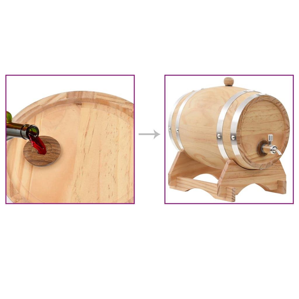 vidaXL Sud na víno s kohútikom z borovicového dreva 12 l